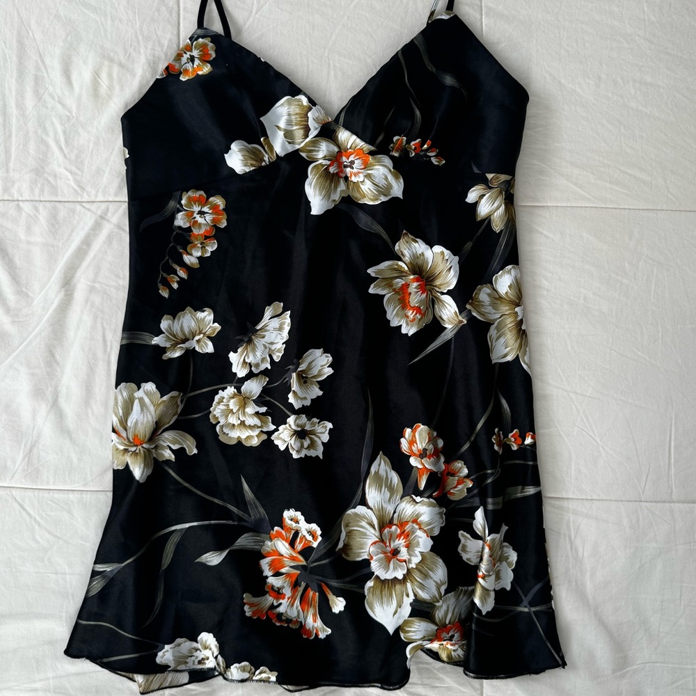 Mini silk slip dress